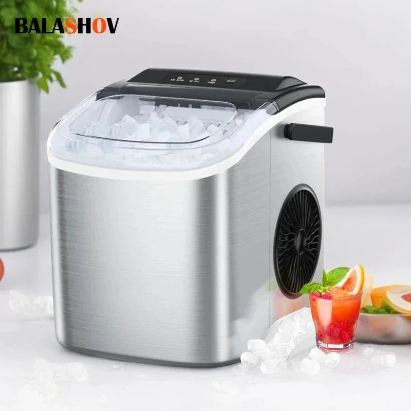 Electric Ice Maker Machine - Bullet Ice Cubes for Home & Office