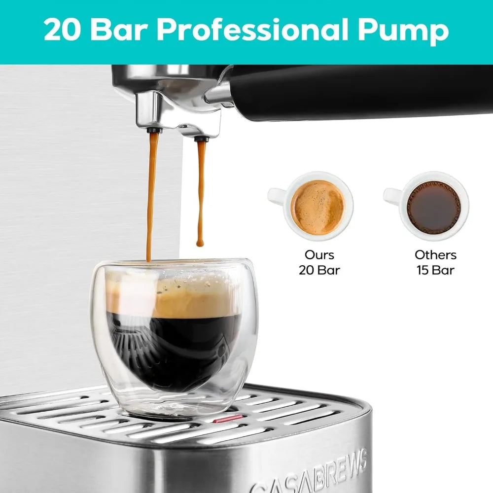 Compact 20 Bar Espresso Machine with Milk Frother