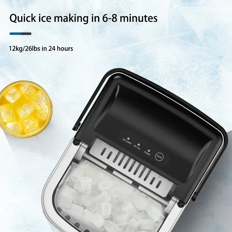 Electric Ice Maker Machine - Bullet Ice Cubes for Home & Office